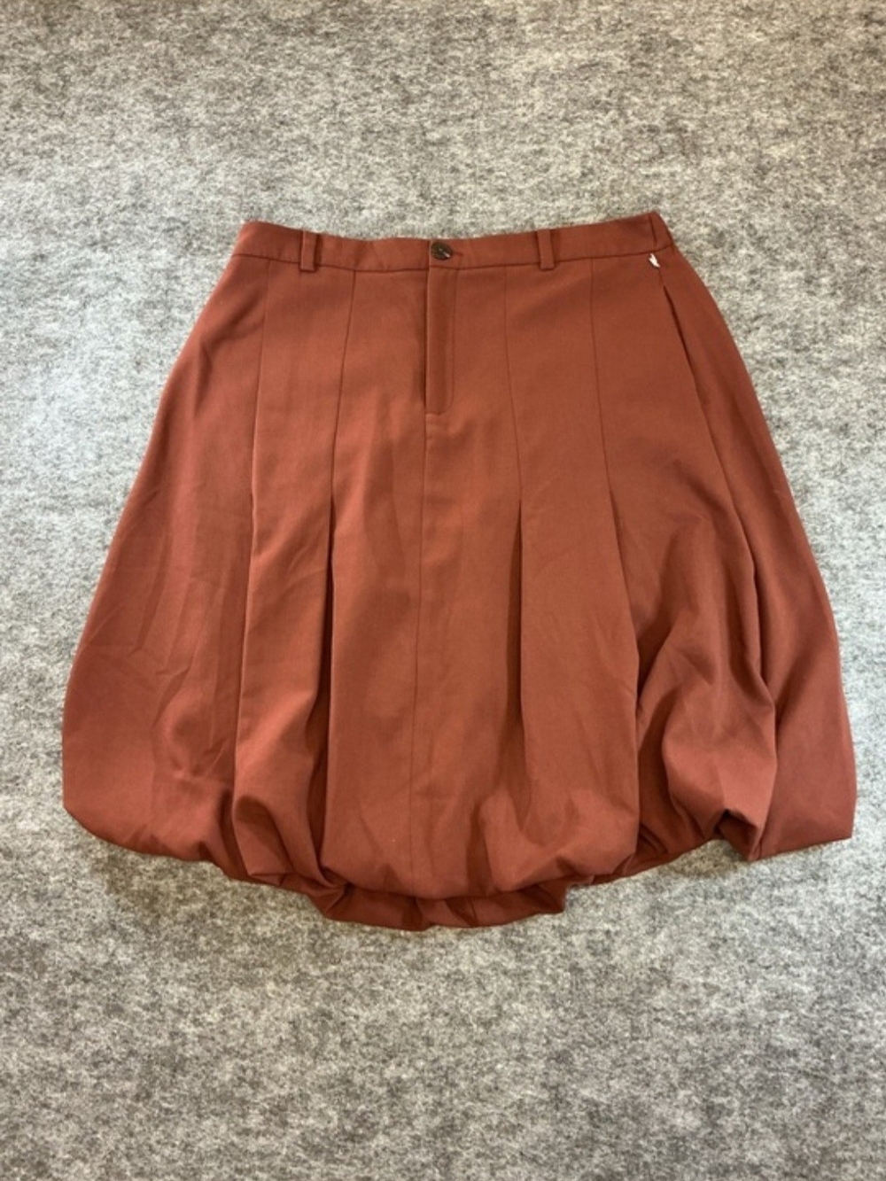 NWOT Anthropologie Rust A-Line Bubble Hem Skirt Size XL